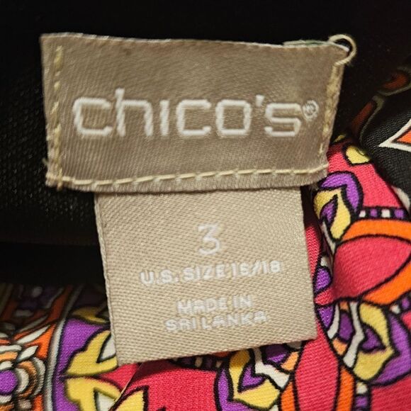 CHICO'S Tile-Print Maxi Dress Maxi Dress - Size 3 (Fits 16/18) - Picture 9 of 10